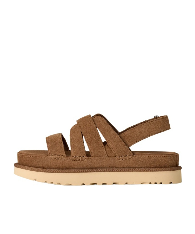 Ugg Goldenstar Flat Slingback Suede Sandals In Brown