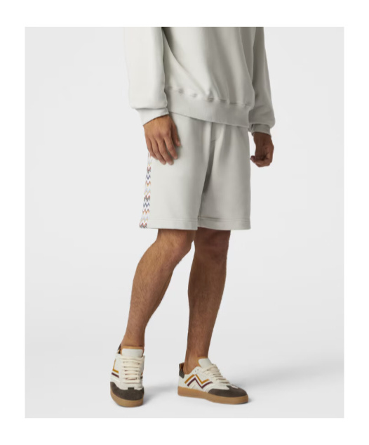 Missoni Cotton Shorts With Zigzag Insert In White