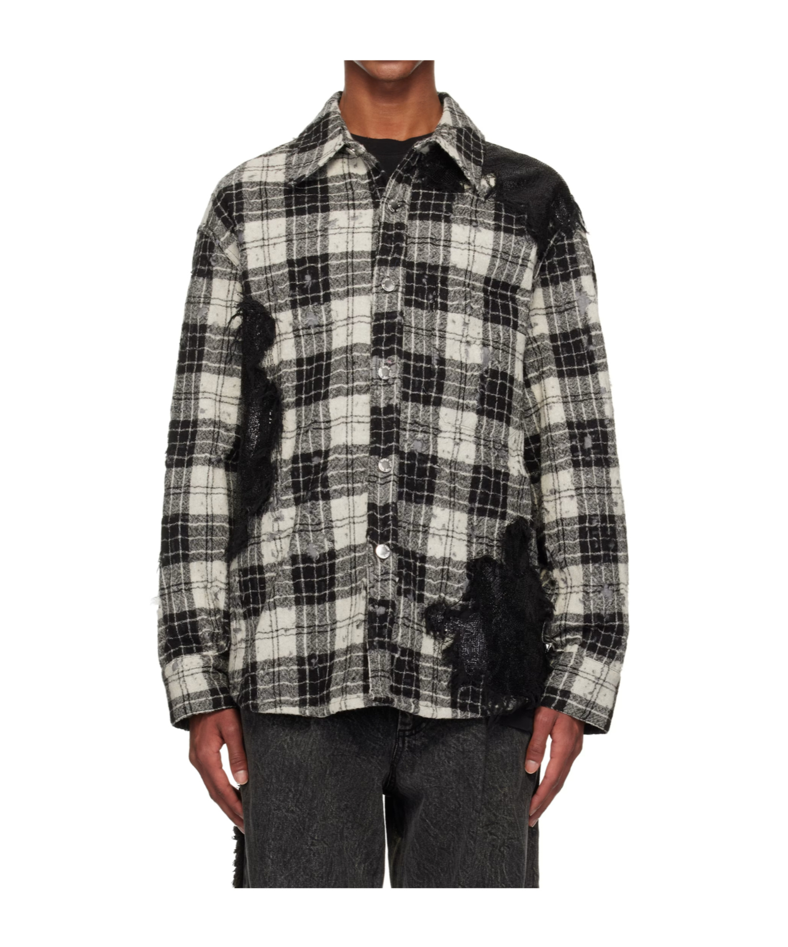 Song For The Mute Plaid Shirt Jacket In Multi
