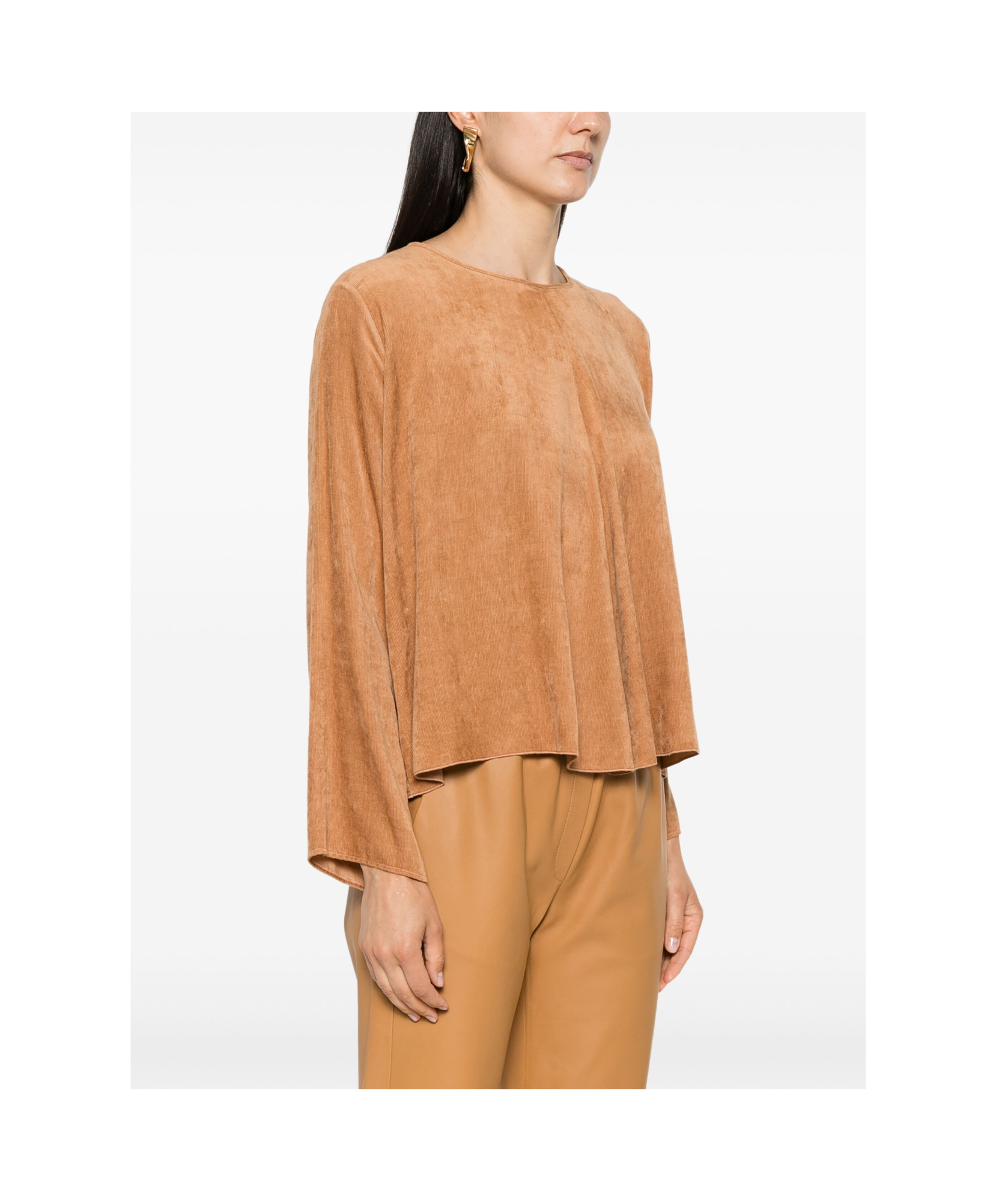 Shop Forte Forte Long-sleeved Blouse In Nude