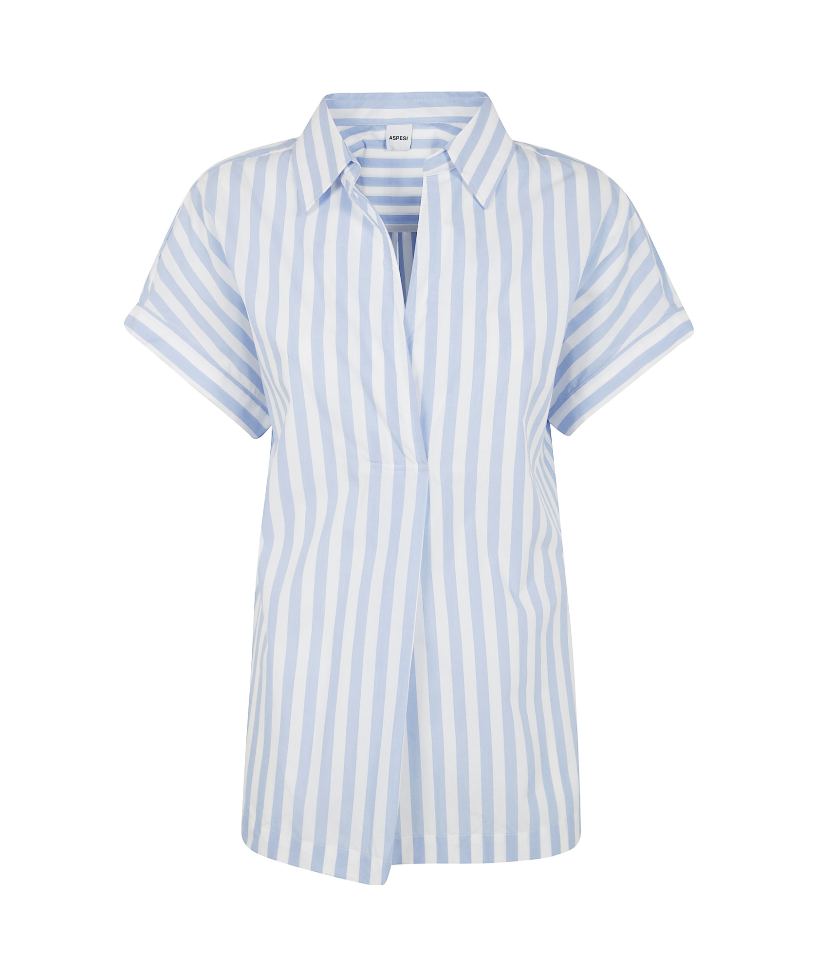 Aspesi Striped Blouse In Light Blue Stripe