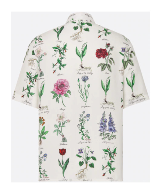 Dior Single-breasted Short-sleeved Shirt In White