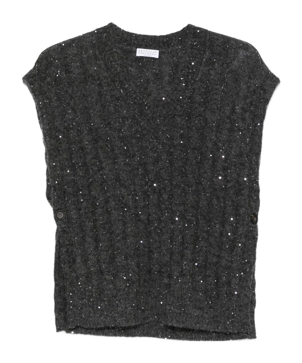 Brunello Cucinelli Sequin-embellished Sleeveless Top In Black