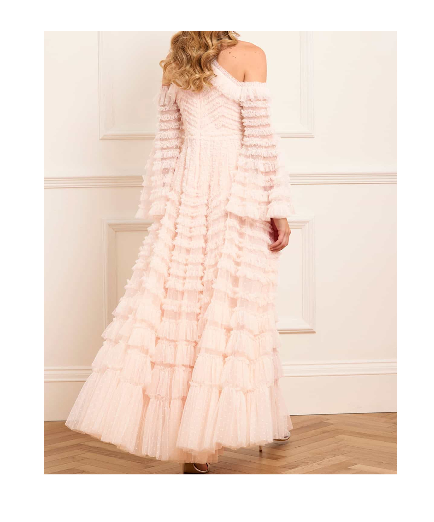 Needle & Thread La Vie En Rose Off-shoulder Gown In Multi