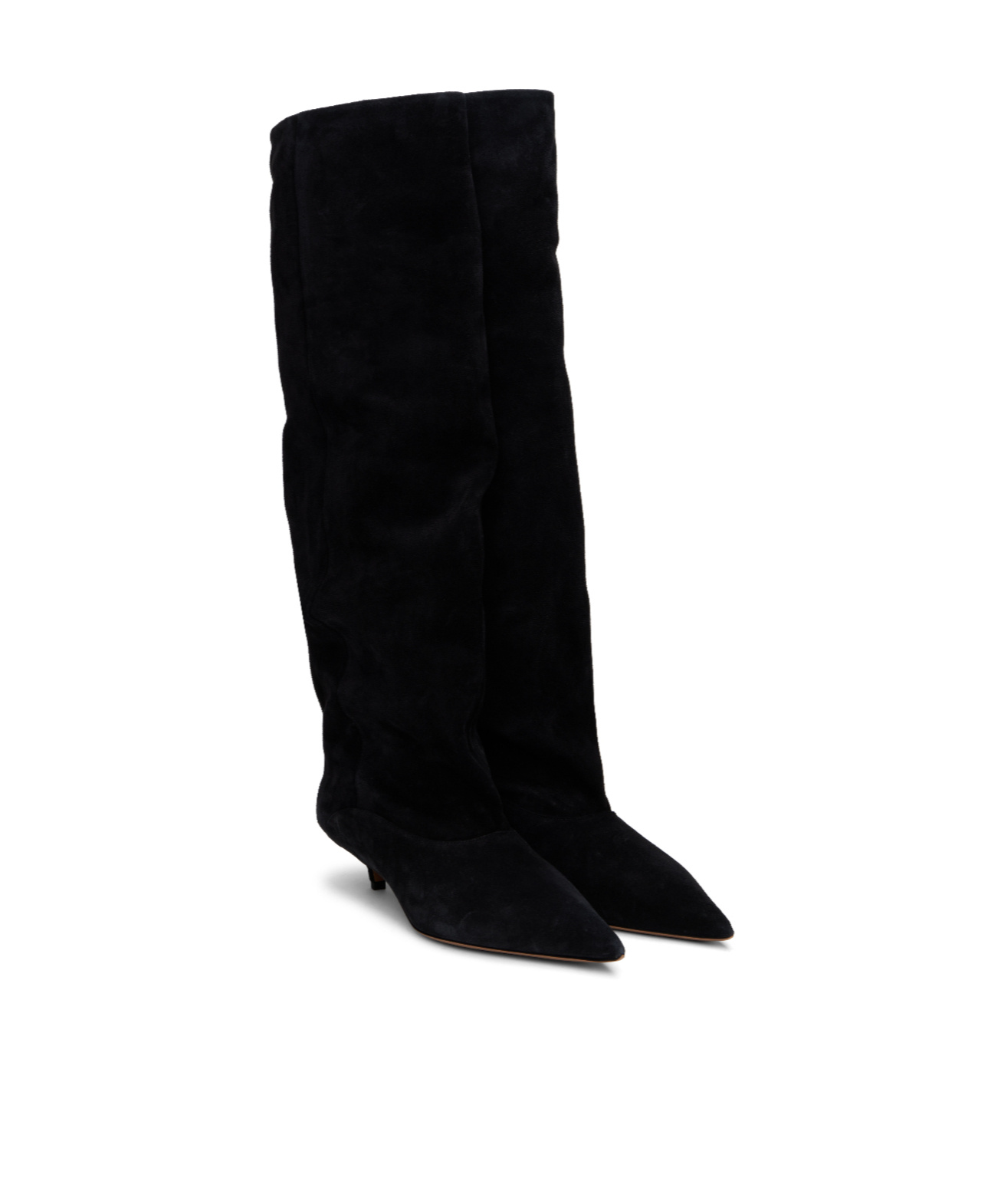 Paris Texas Ines Suede Comma-heel Knee Boots In Black