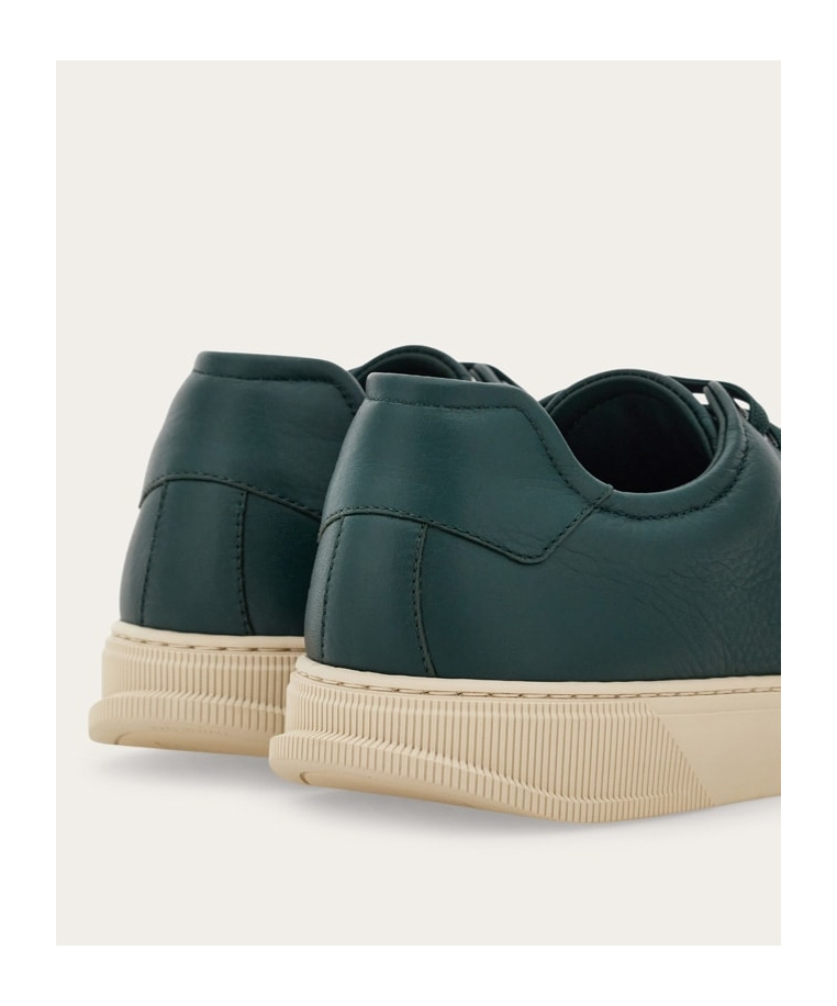 Ferragamo Elastic Lace Sneaker In Green