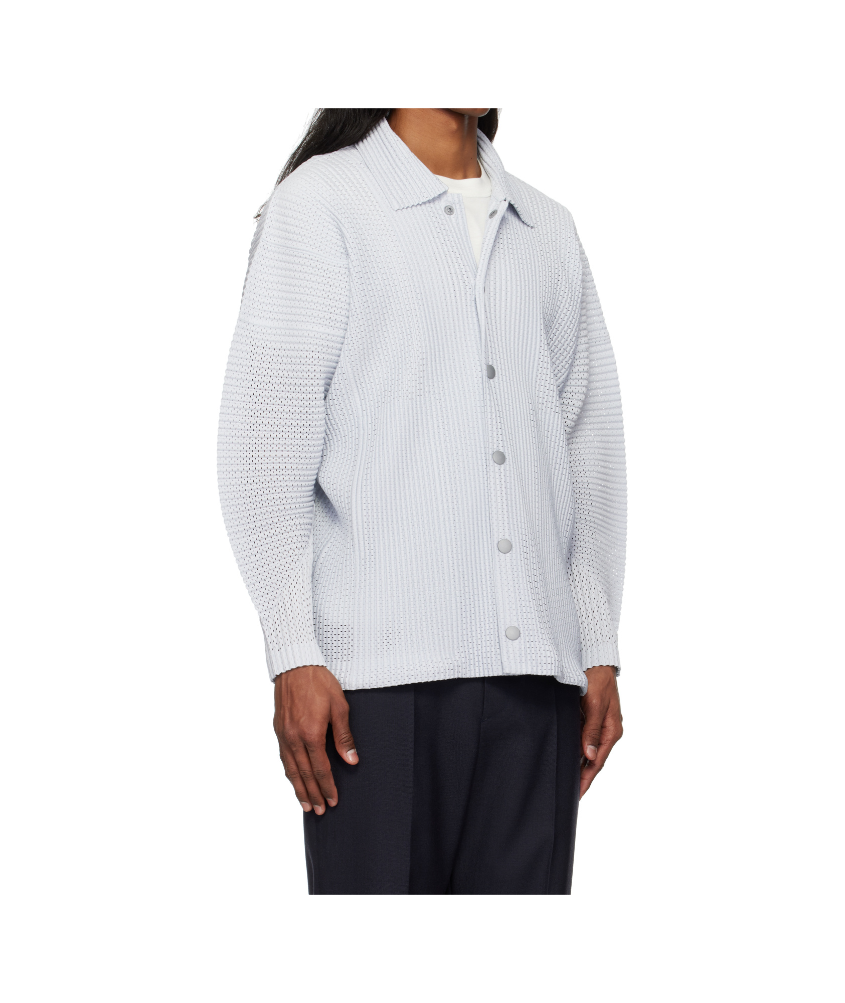 ISSEY MIYAKE GRAY OUTER MESH JACKET