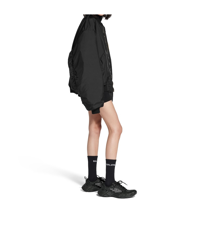 Balenciaga Oversize Ribbed Trims Sleeve Pocket In Black