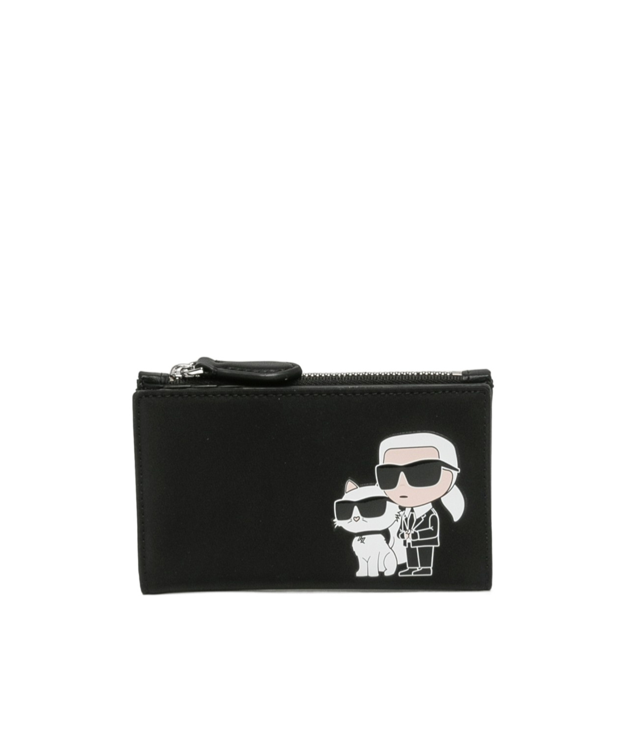 Karl Lagerfeld Ikonik Leather Passport Holder In Black