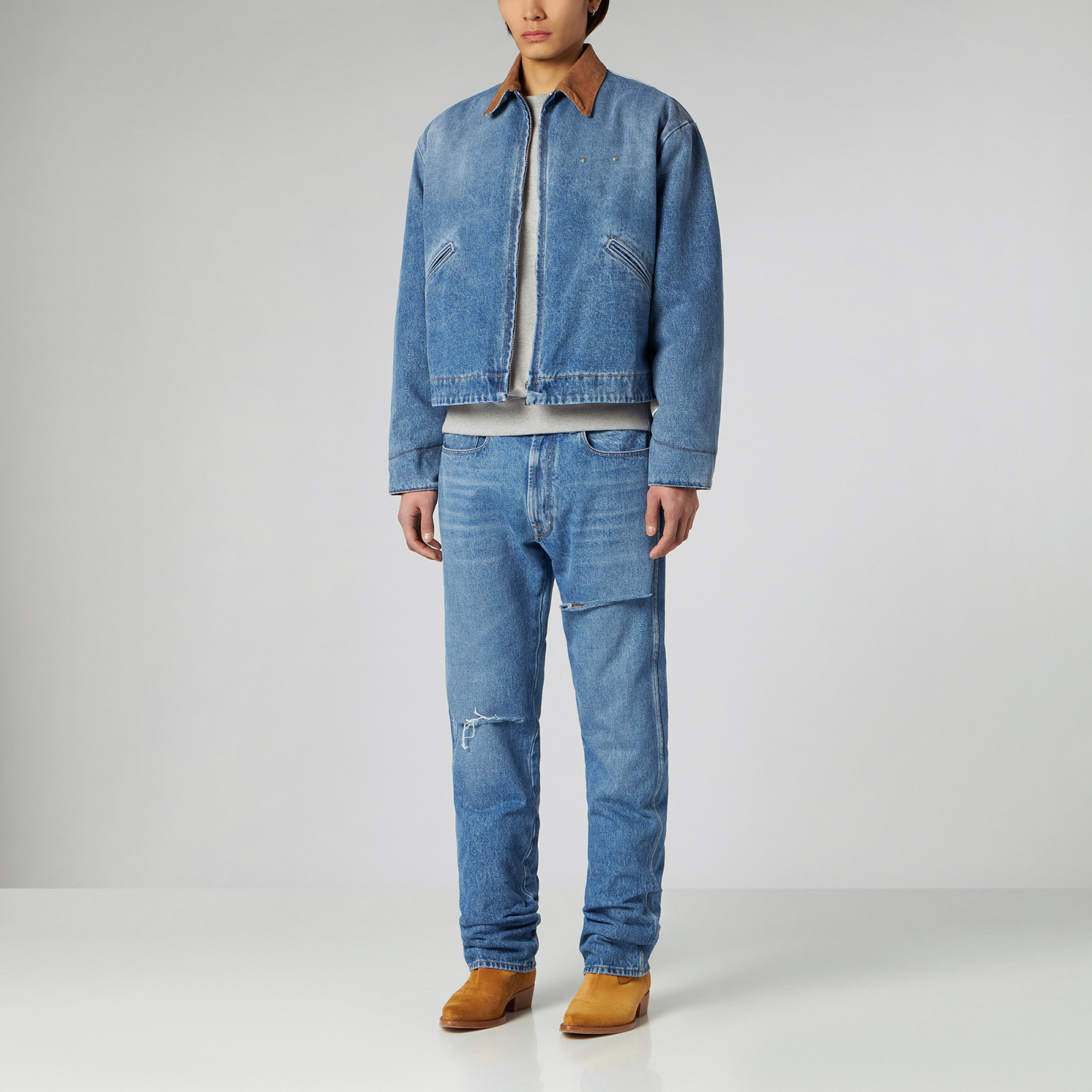 1989 Studio 1989 Denim Worker Jacket In Blue