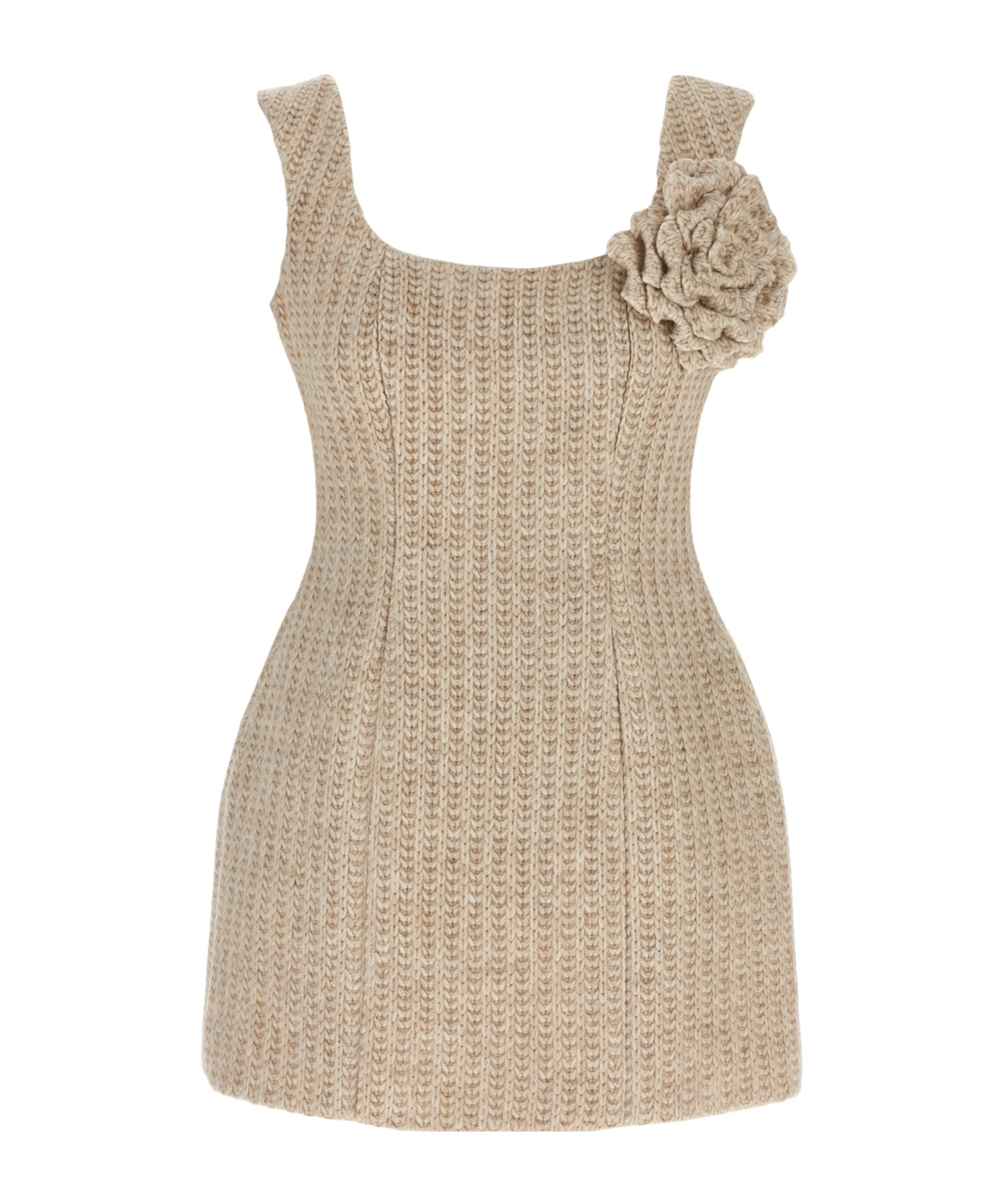 Giuseppe Di Morabito Alpaca Blend Mini Dress With Hourglass Silhouette In Brown