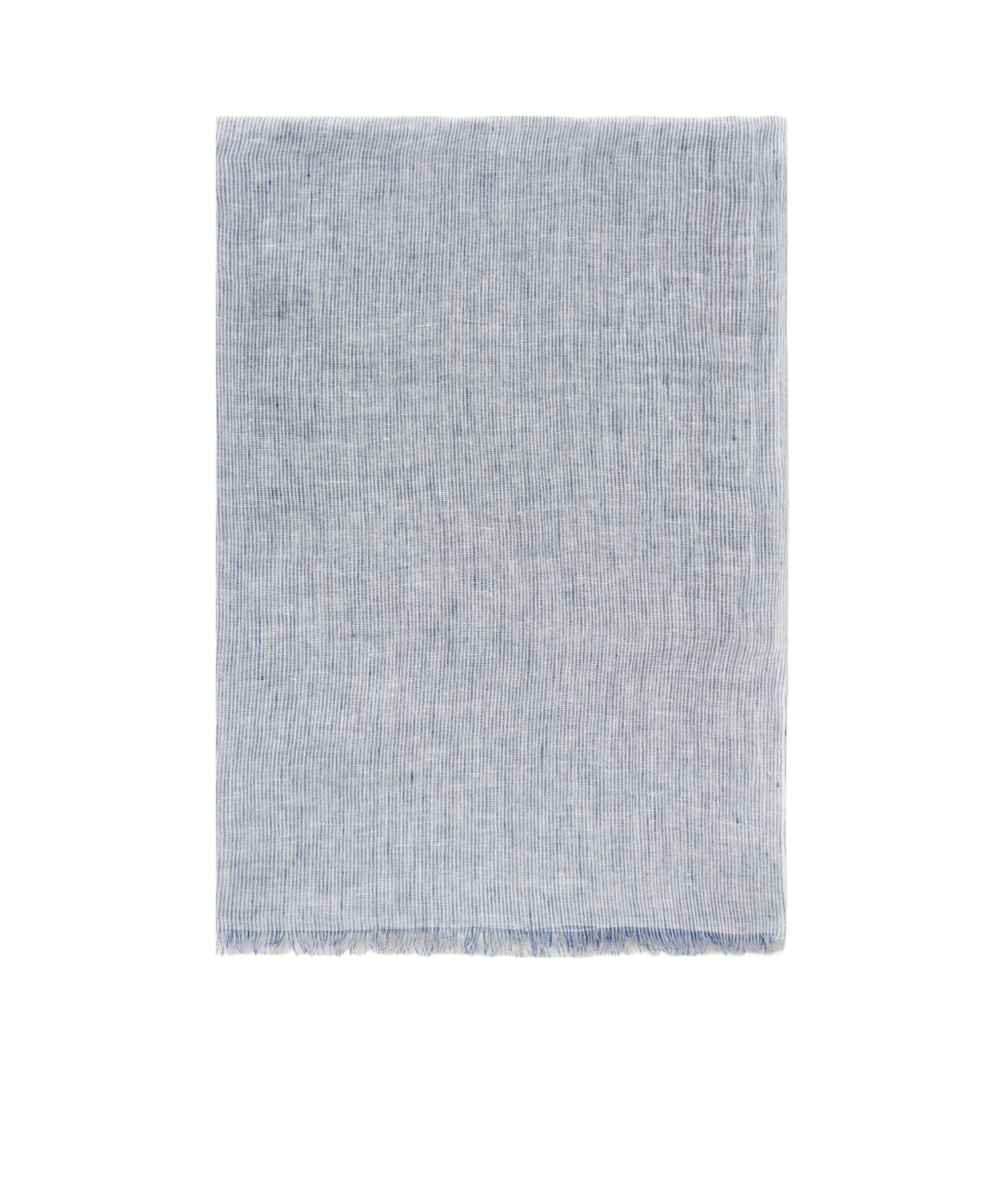 Brunello Cucinelli Fringed Linen Scarf In Gray