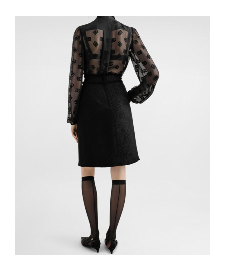 Dolce & Gabbana Logo-jacquard Shirt In Black
