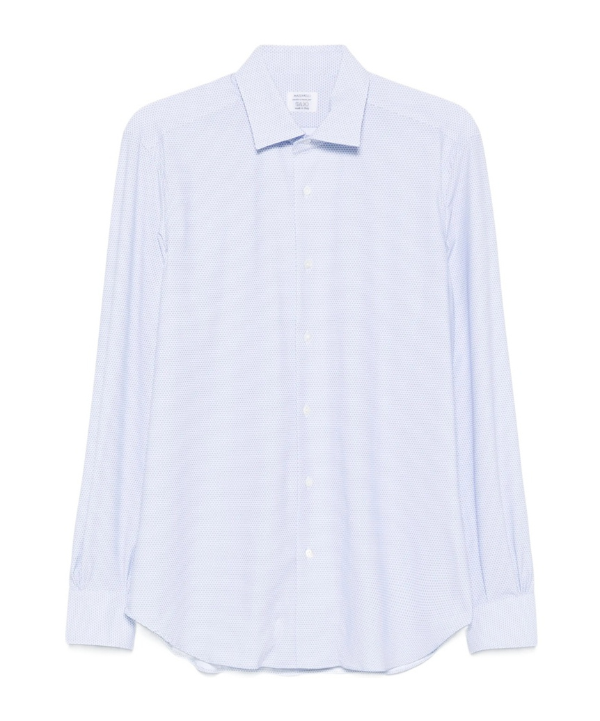 Mazzarelli Lapel Long Sleeve Shirt In White