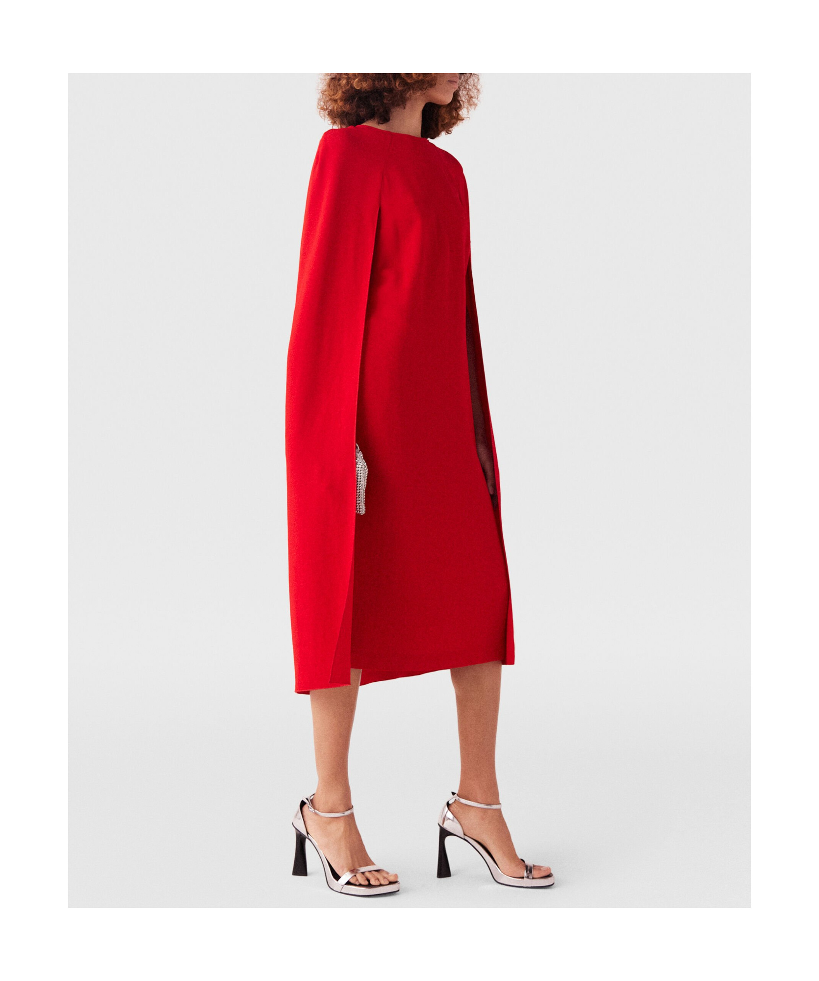 Stella Mccartney Midi Sheath Cape Dress In Red