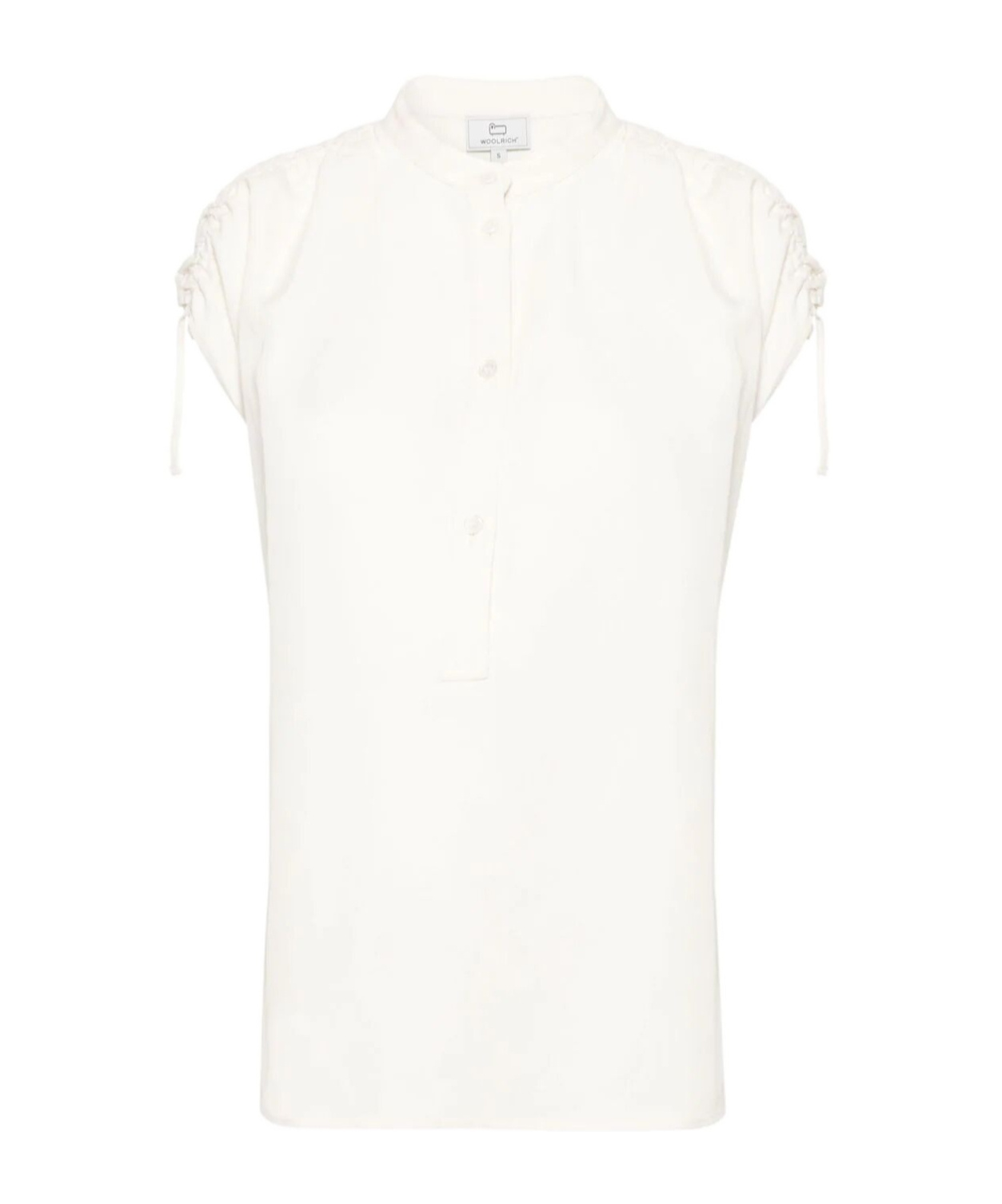 Woolrich Sleeveless Slub Blouse In White