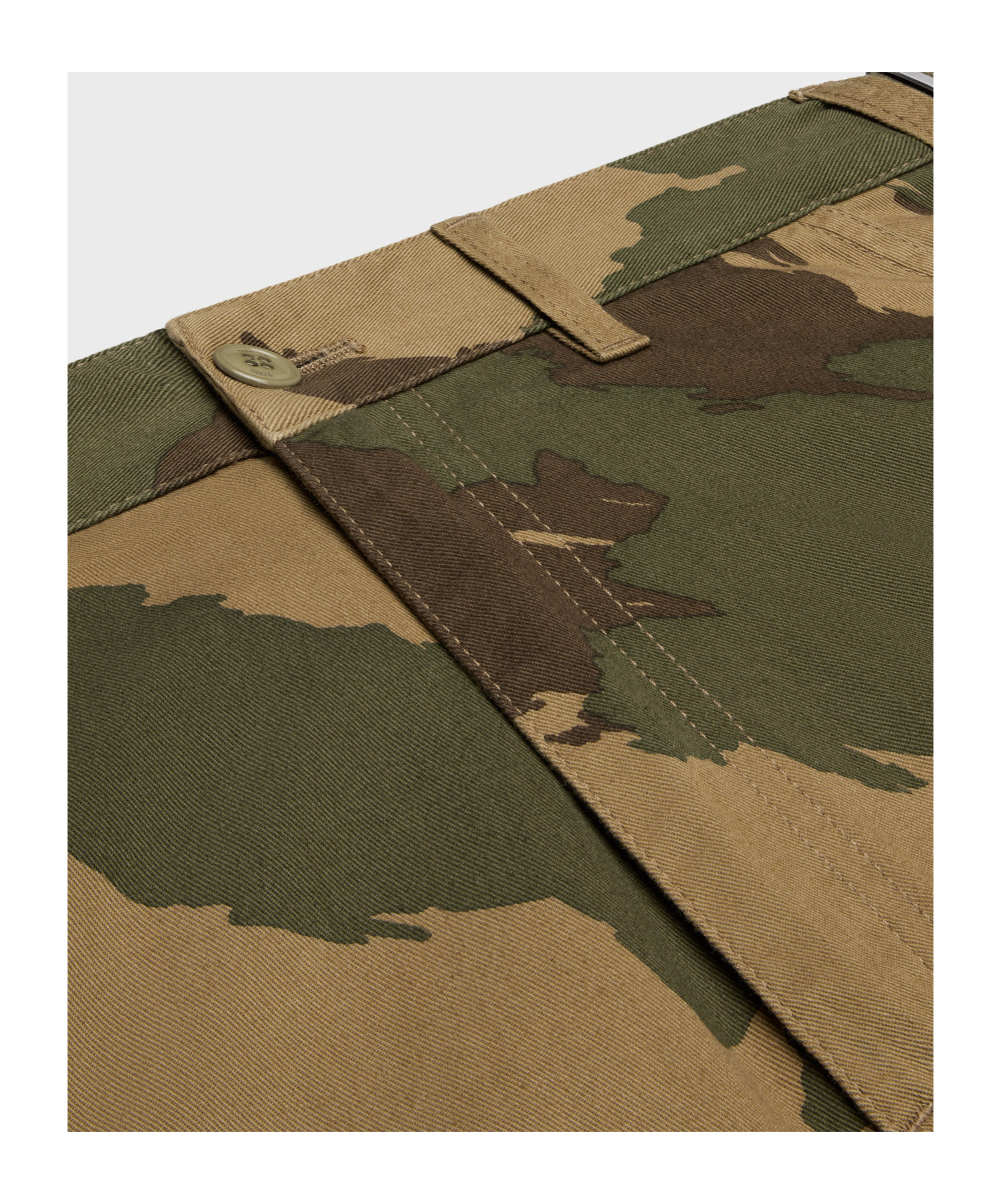 Celine Camouflage Work Shorts In Green