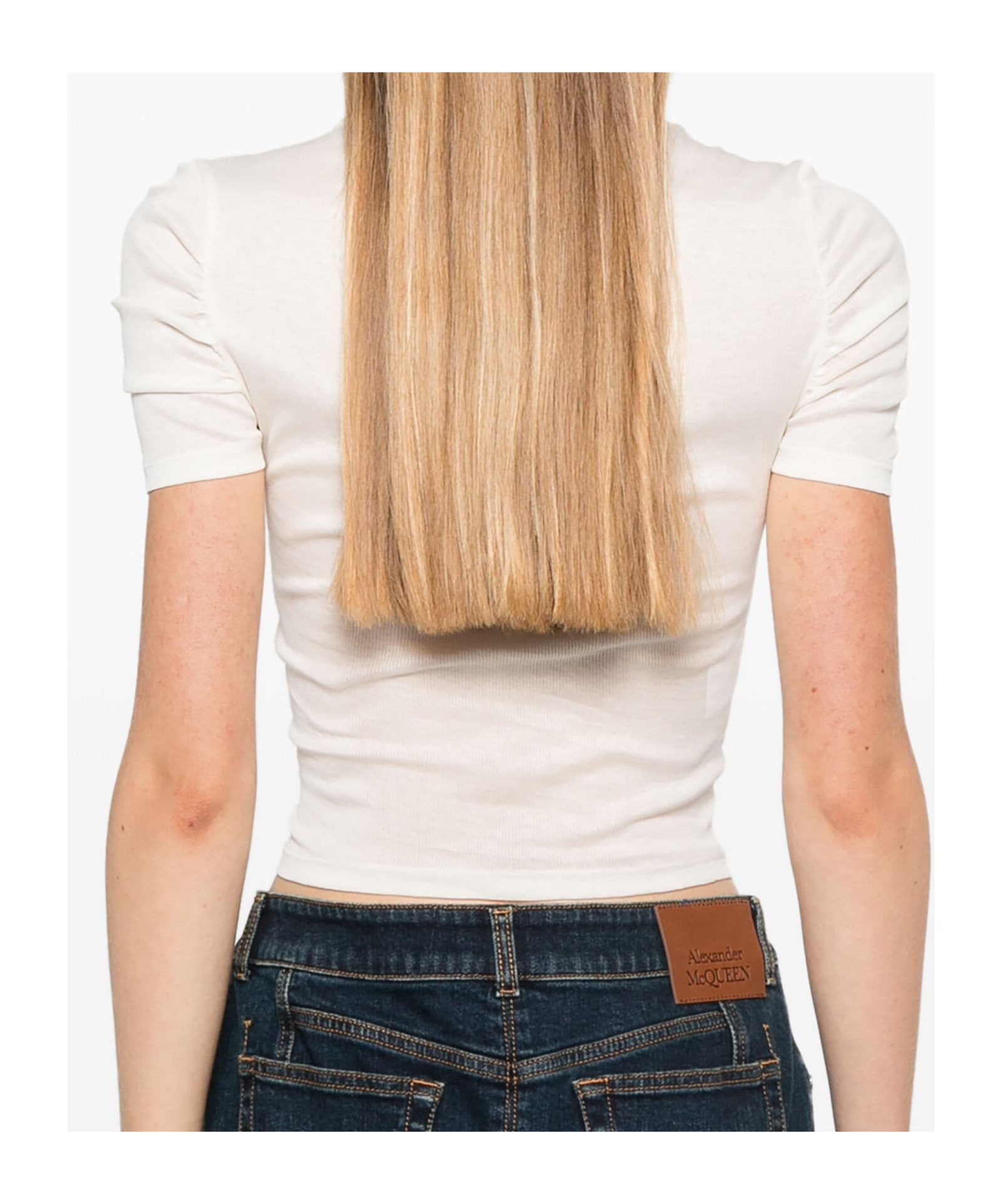Pinko Ruched-detailing Crew Neck T-shirt In White