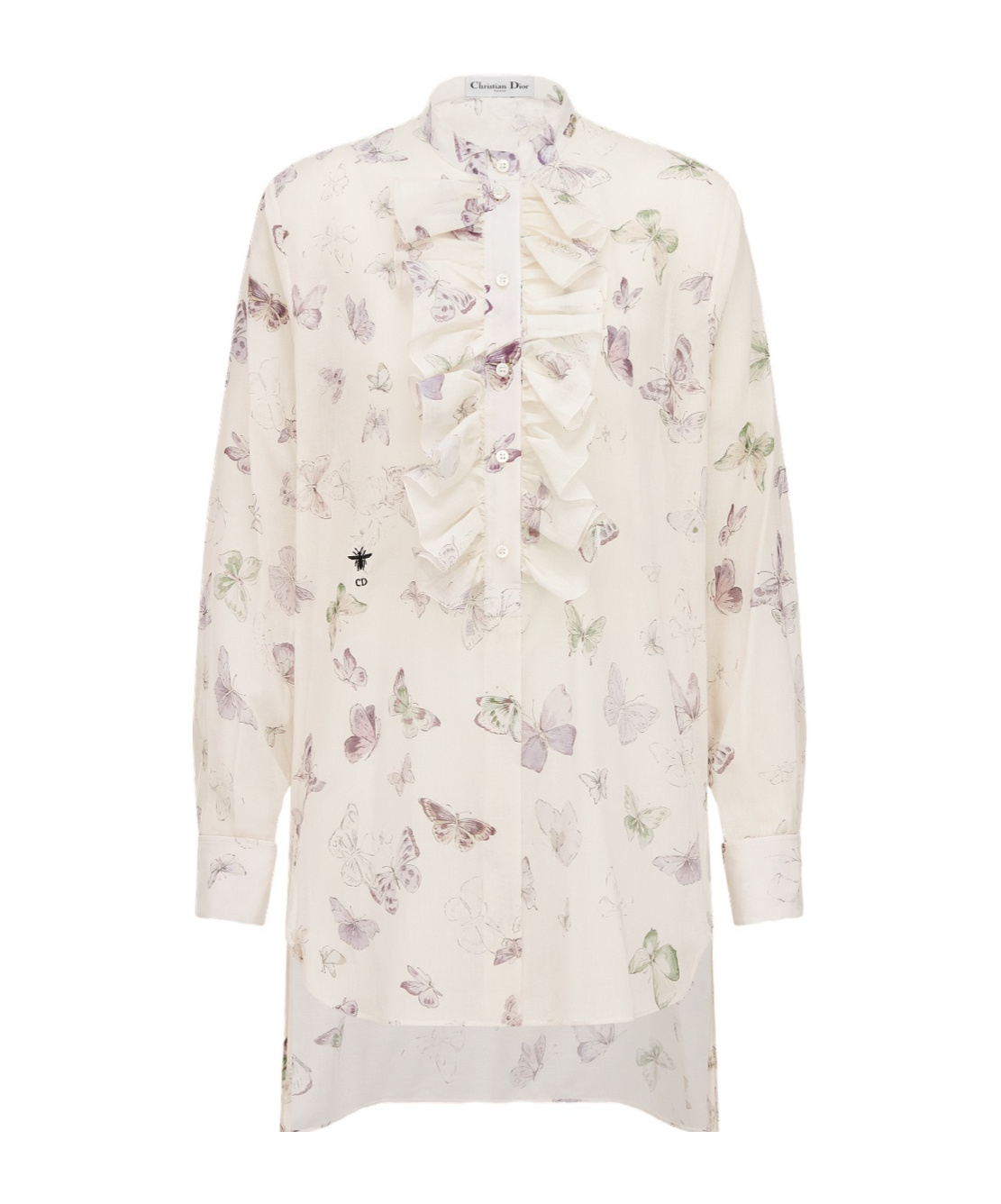 Dior Blouse With Ruffled Neckline In Metallic