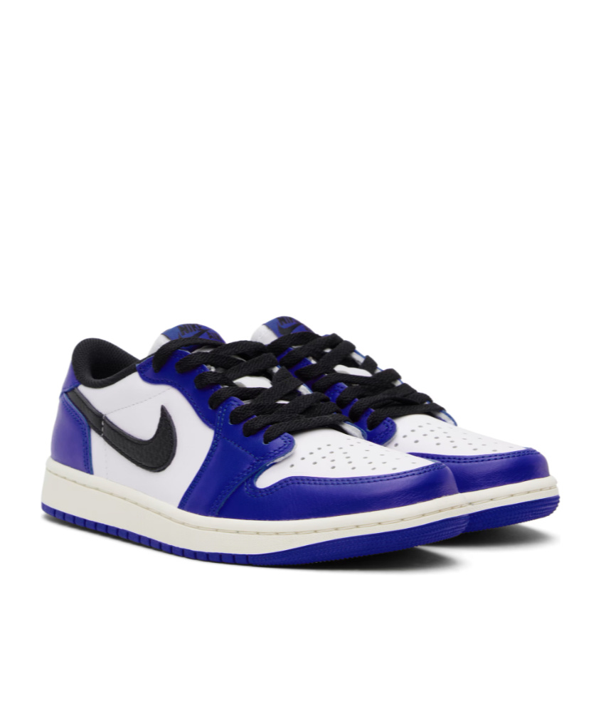 Nike Big Kids Blue & White Air Jordan 1 Retro Low Og Sneakers In White/black
