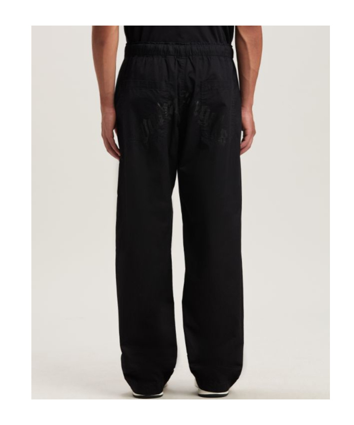 Palm Angels Black Pxp Washed Palm Chino Trousers In Black