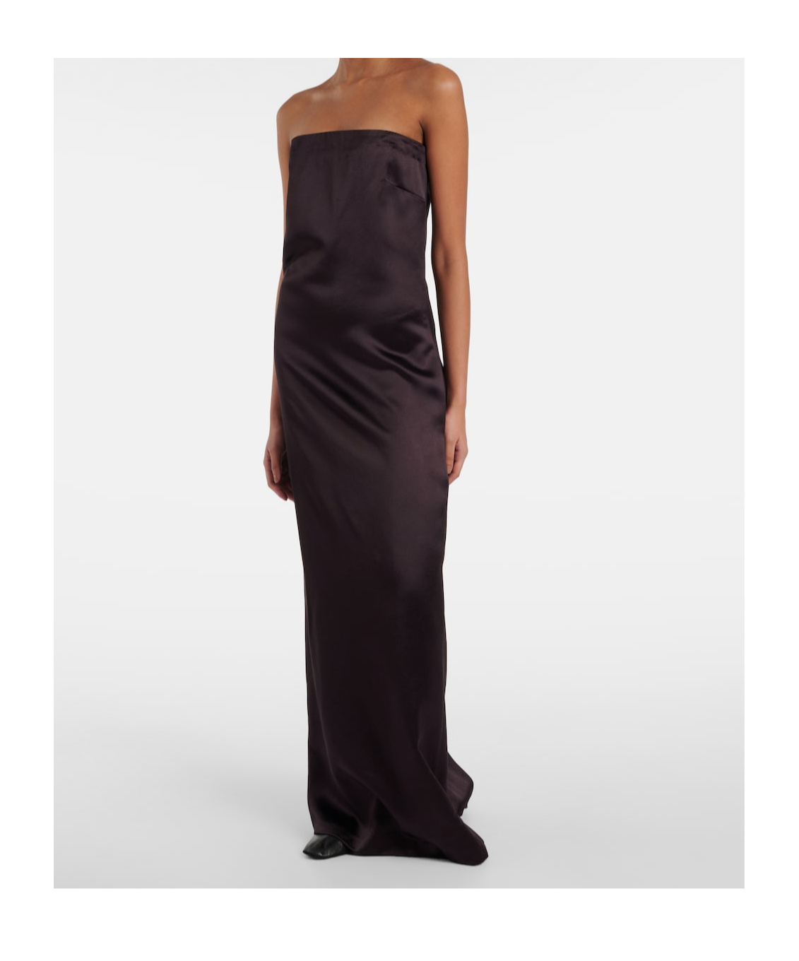 The Row Dolci Silk-blend Gown In Gray