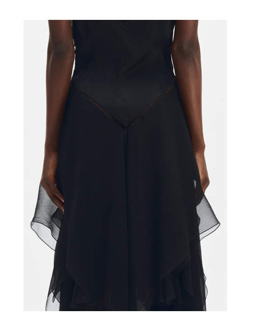 Ann Demeulemeester Multilayer Midi Slip Dress In Black