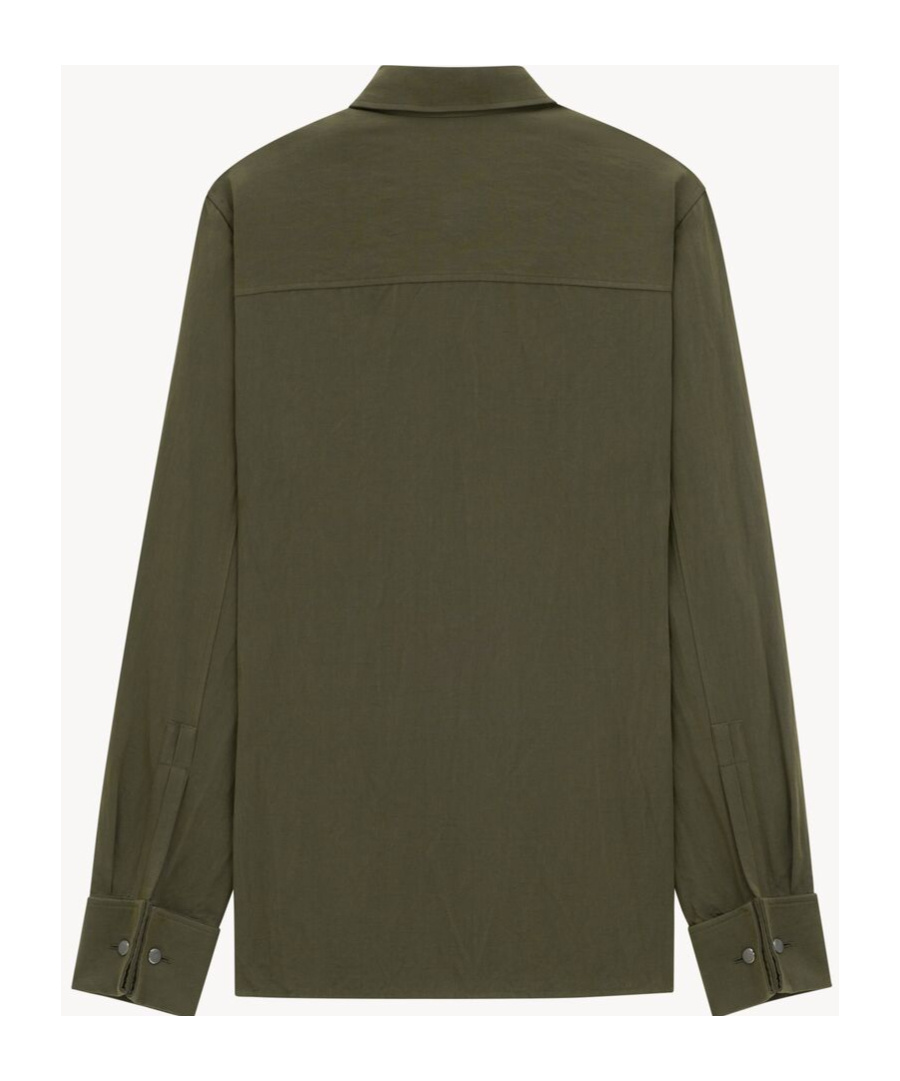 Saint Laurent Linen And Cotton "cassandre" Shirt In Brown