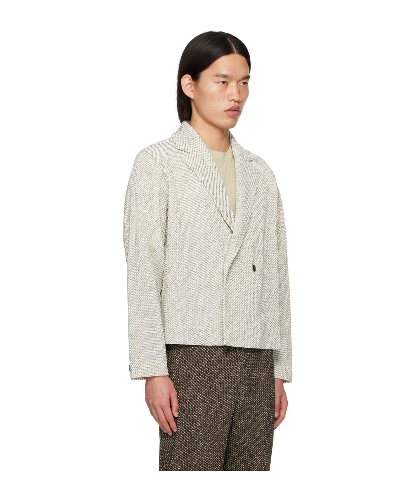 ISSEY MIYAKE DOUBLE-BREASTED BLAZER