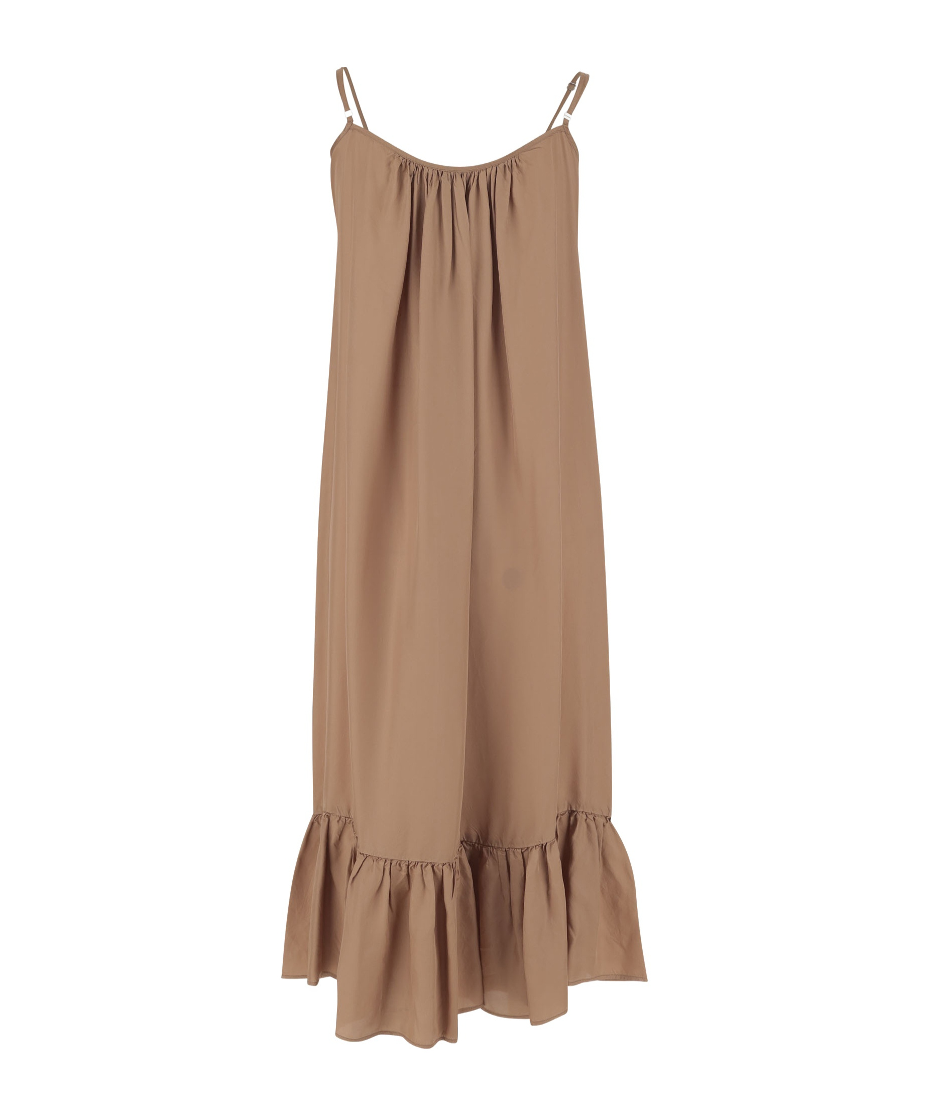 Dries Van Noten Light Brown Petticoat Dress With Ruffle