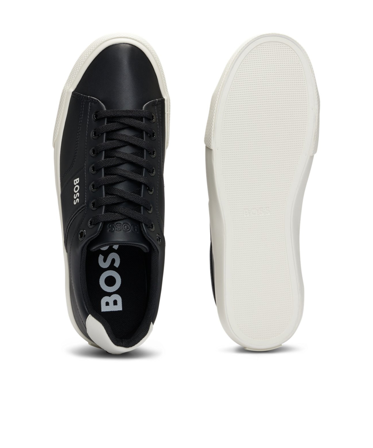Hugo Boss Round Head Low-cut Casual Shoes In Black