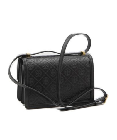 Tory Burch Monogram Small Shoulder Bag In Black