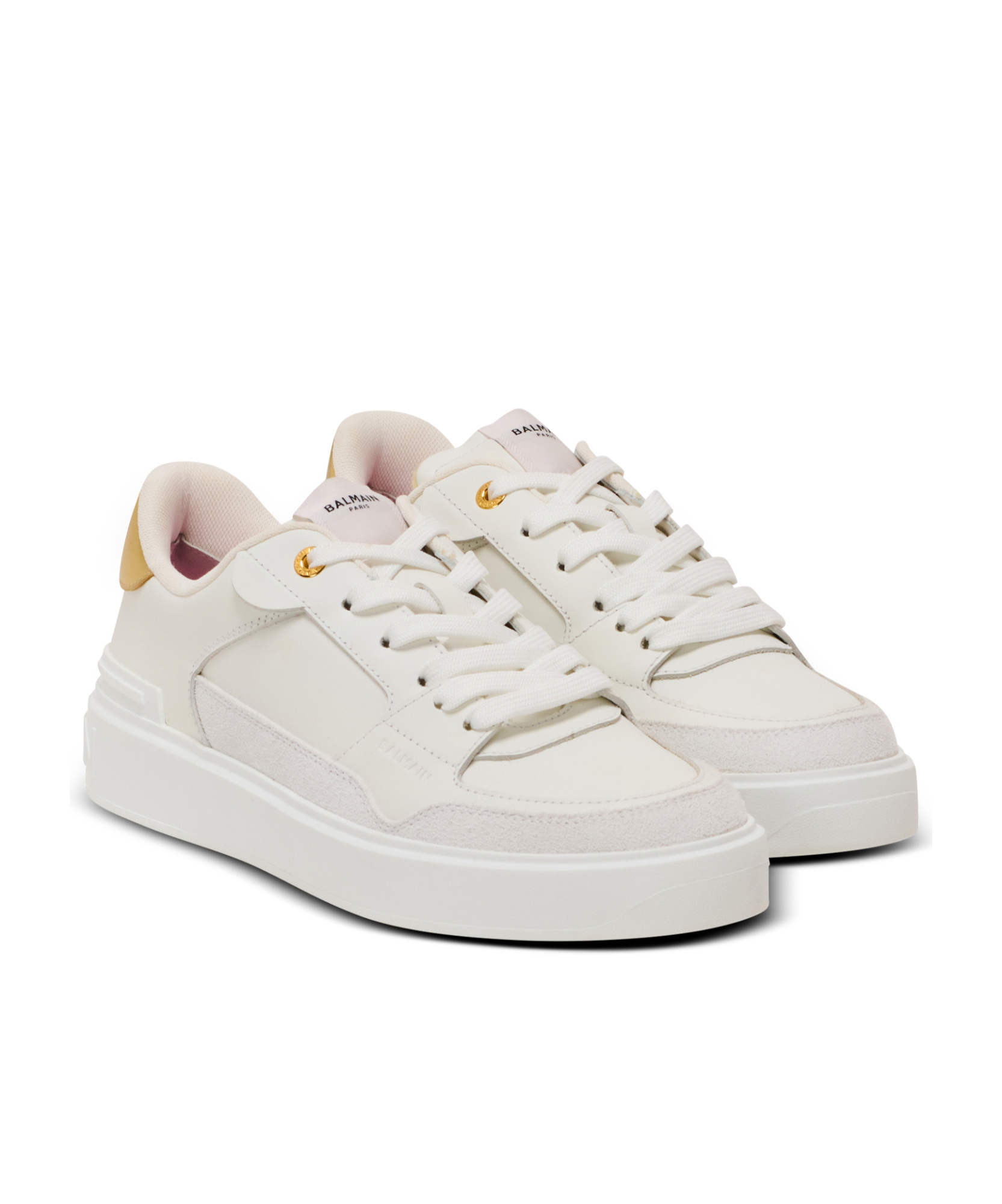 Balmain B-court Flip Leather Sneakers - Women's - Leather In White