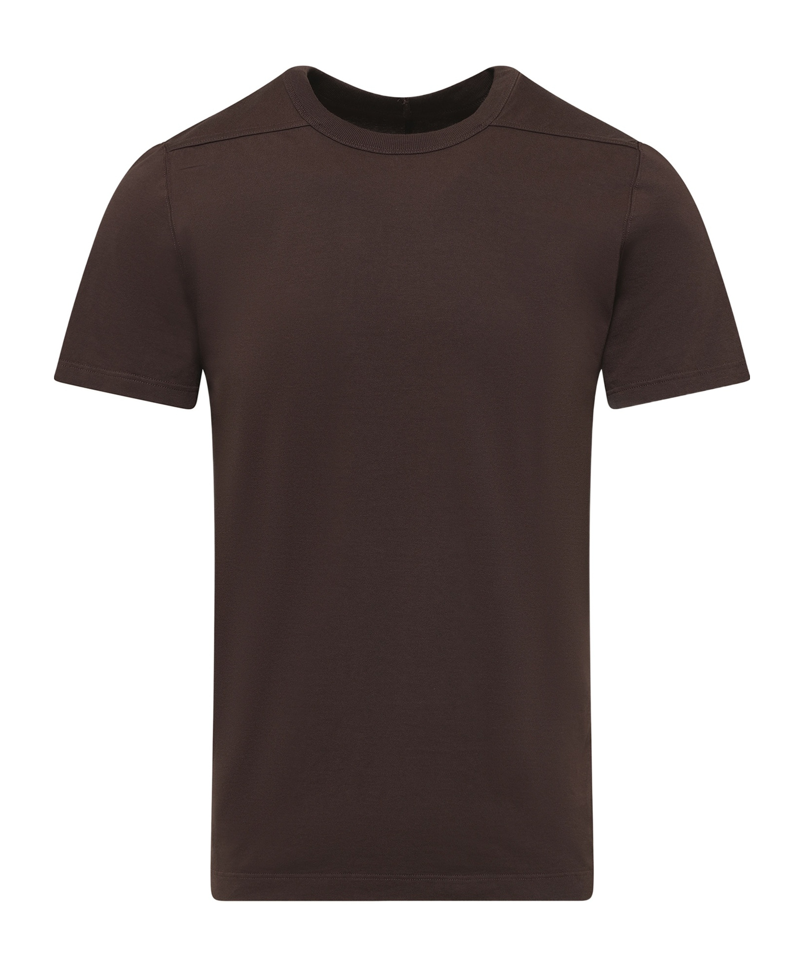 Rick Owens Short Level Cotton Jersey T-shirt In Brown