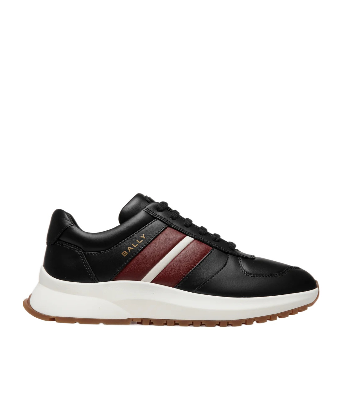 Shop Bally Striped Lace Sneakers In Black