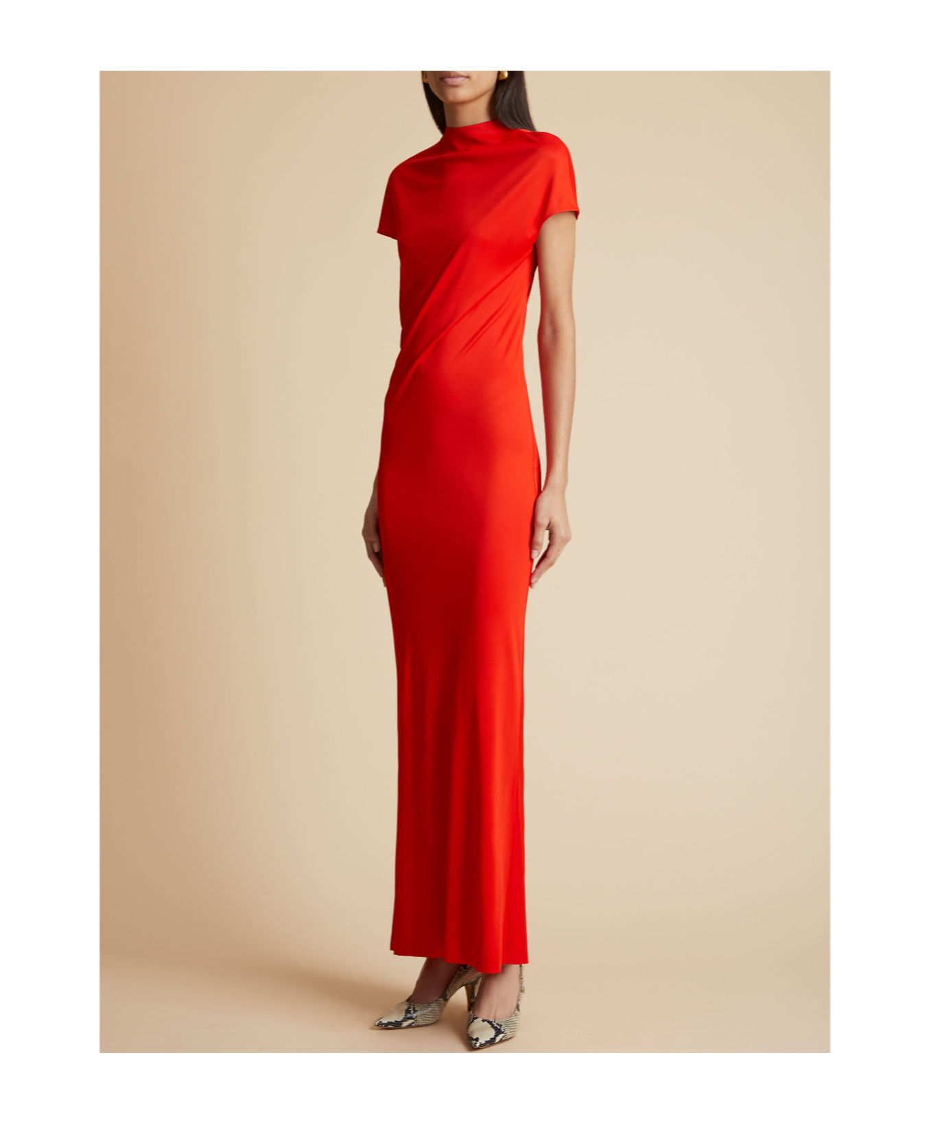 Khaite Short-sleeved Dress In Red