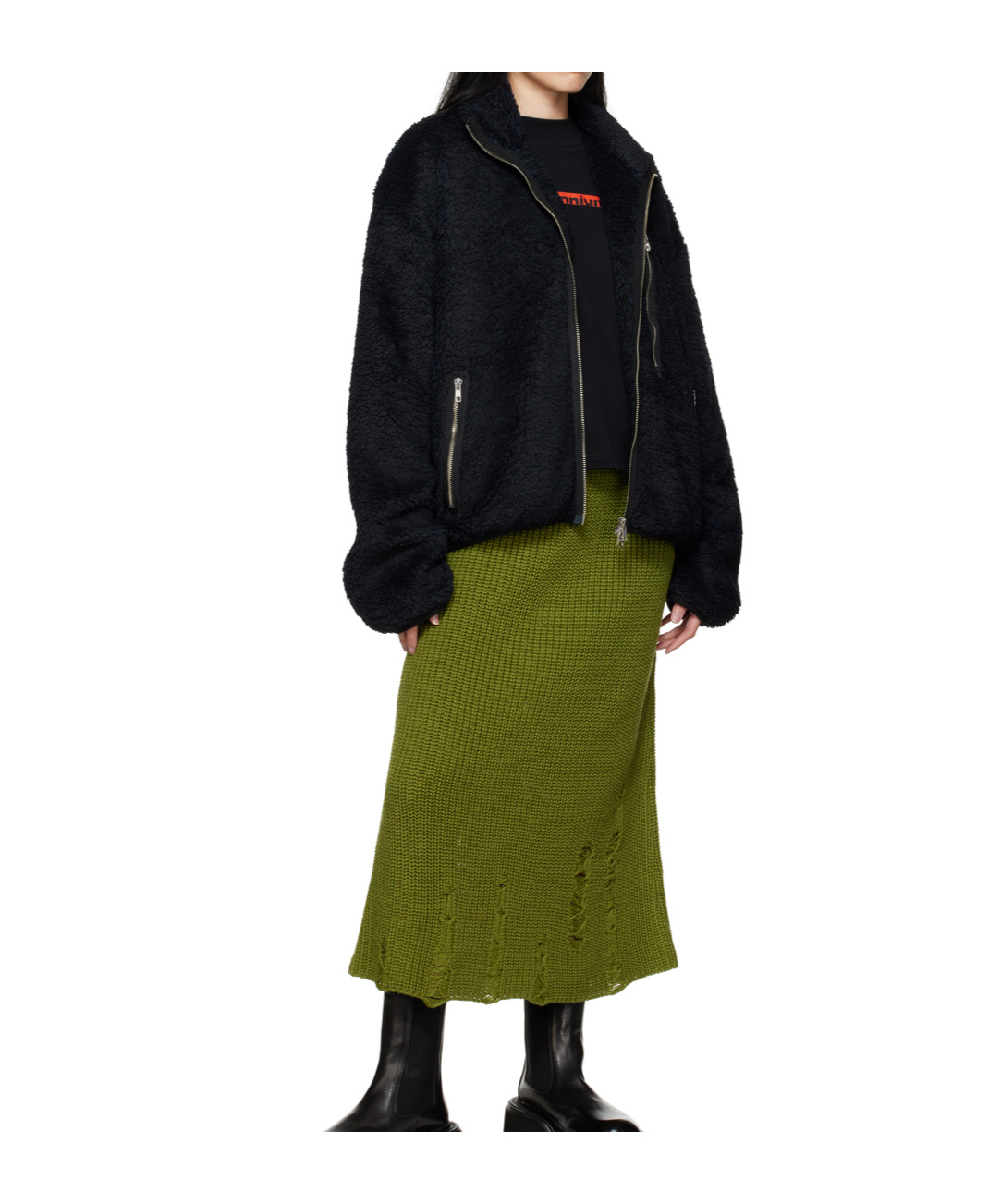 Song For The Mute Navy Painted Jacket In Multi