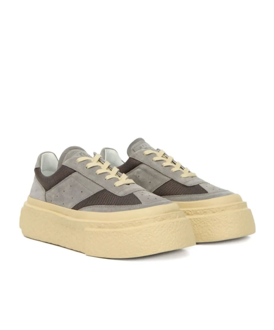 Mm6 Maison Margiela Low-top Mesh Panel Sneakers With Perforated Detailing In Brown