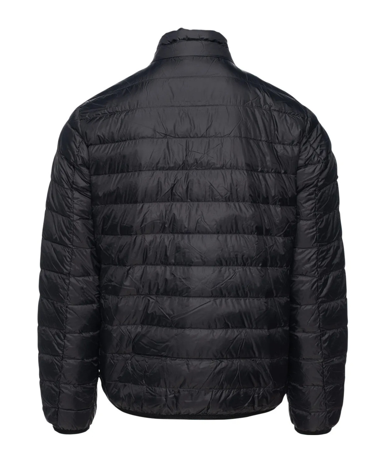 Ea7 Bicolor Polyamide Full-length Jacket In Black