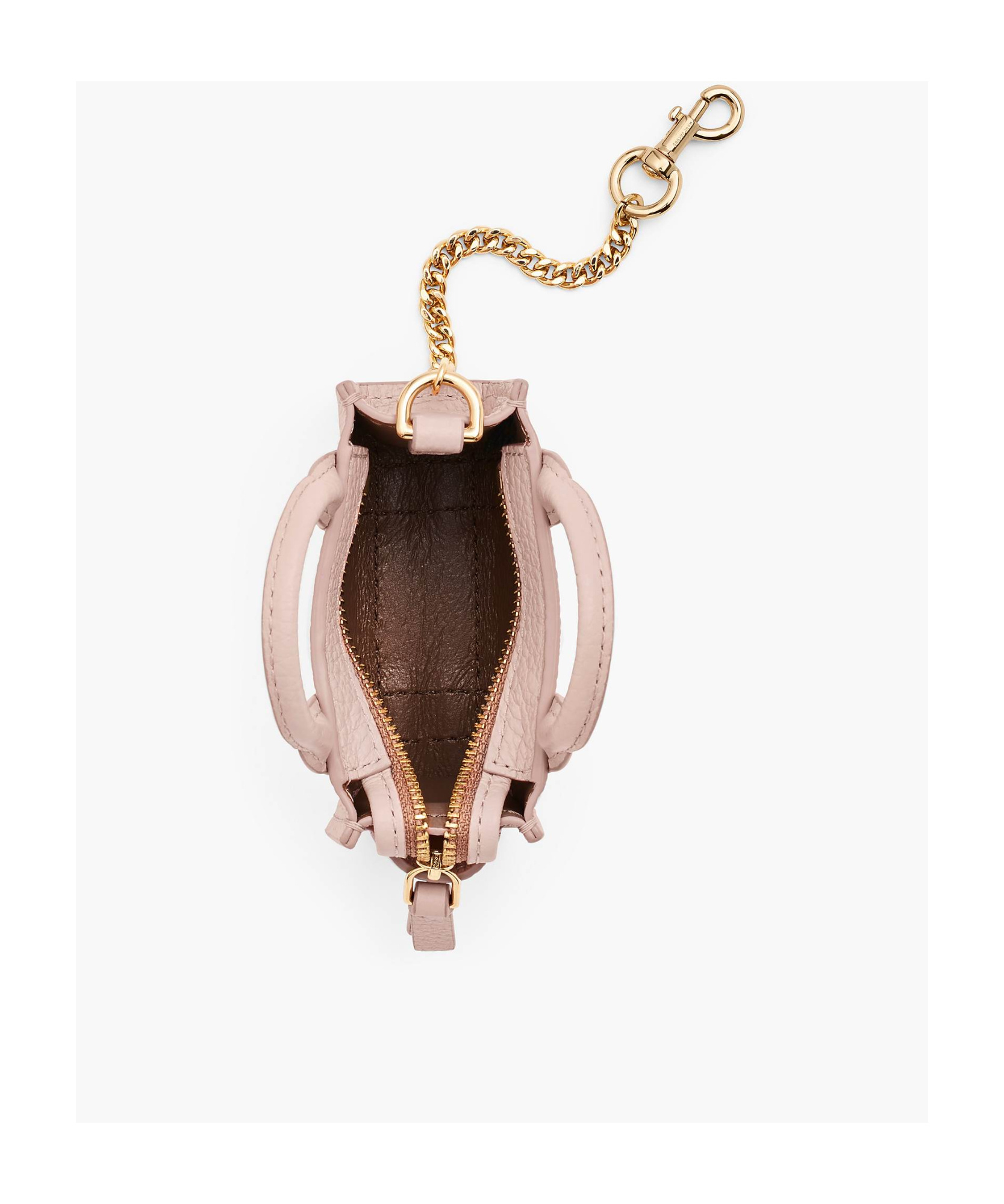Marc Jacobs The Miniature Leather Chain Keychain In Nude