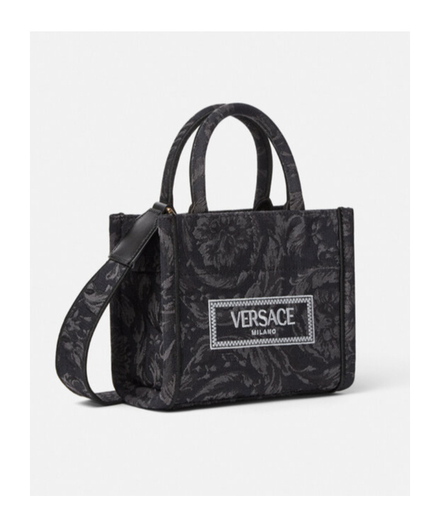 Versace Barocco Athena Tote Bag In Black