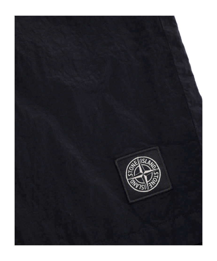Stone Island Elastic Waist Shorts In Black