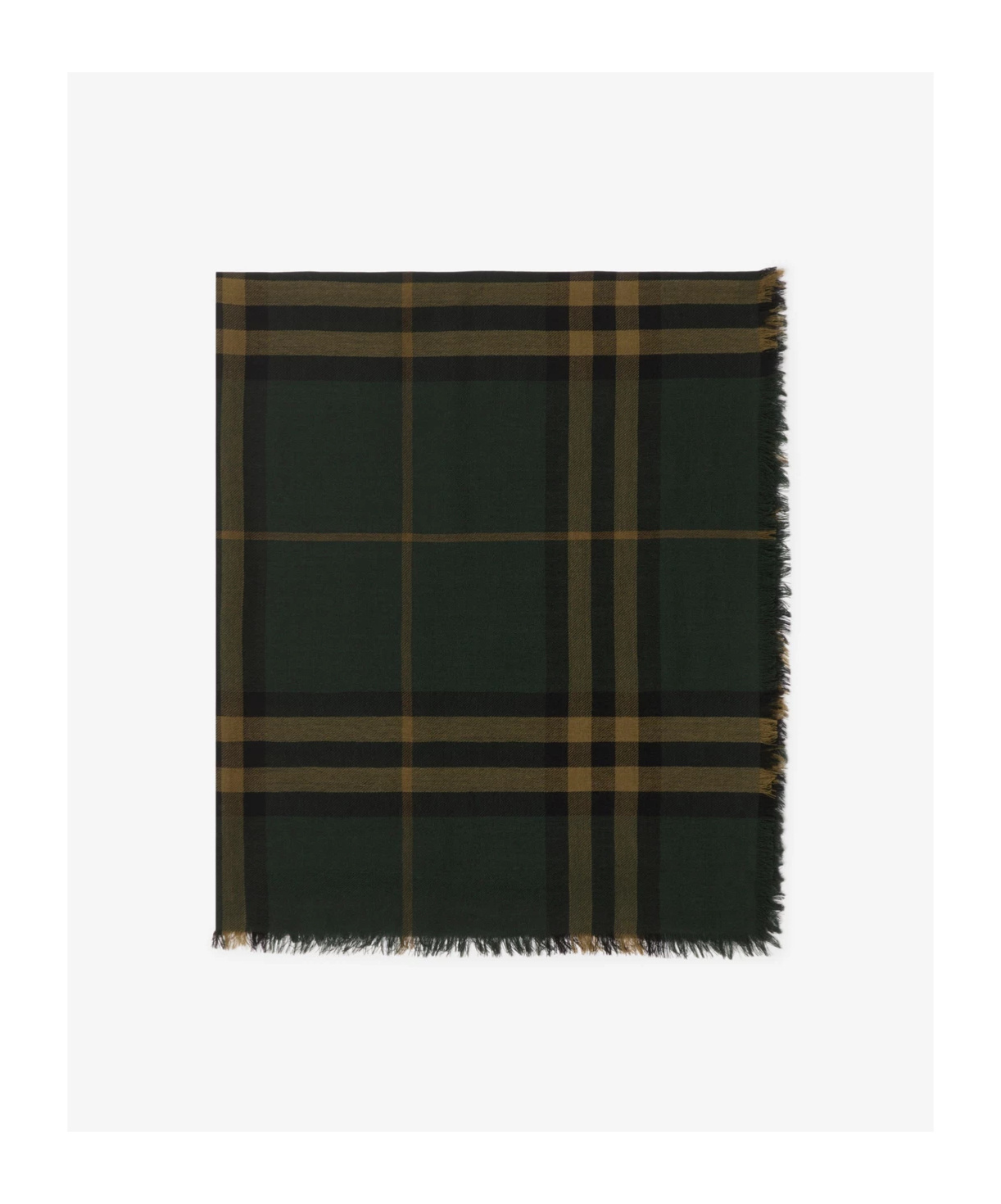 Burberry Checked Wool Scarf In Black