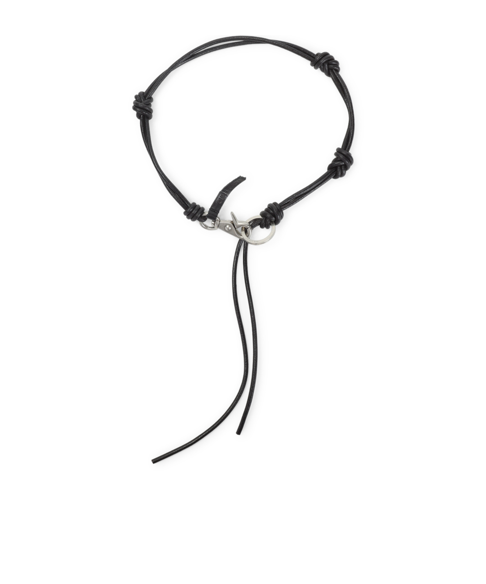 Our Legacy Knotted Leather Keyring In Black
