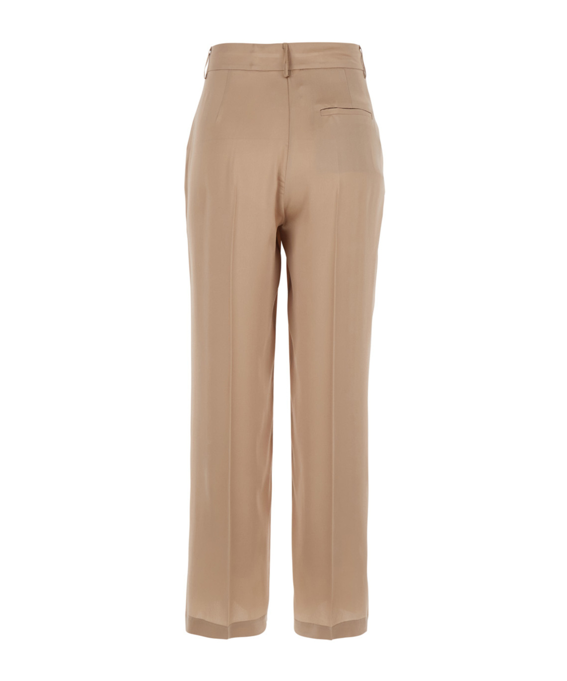 Shop Semicouture Semi Couture Satin Finish Trousers In Nude
