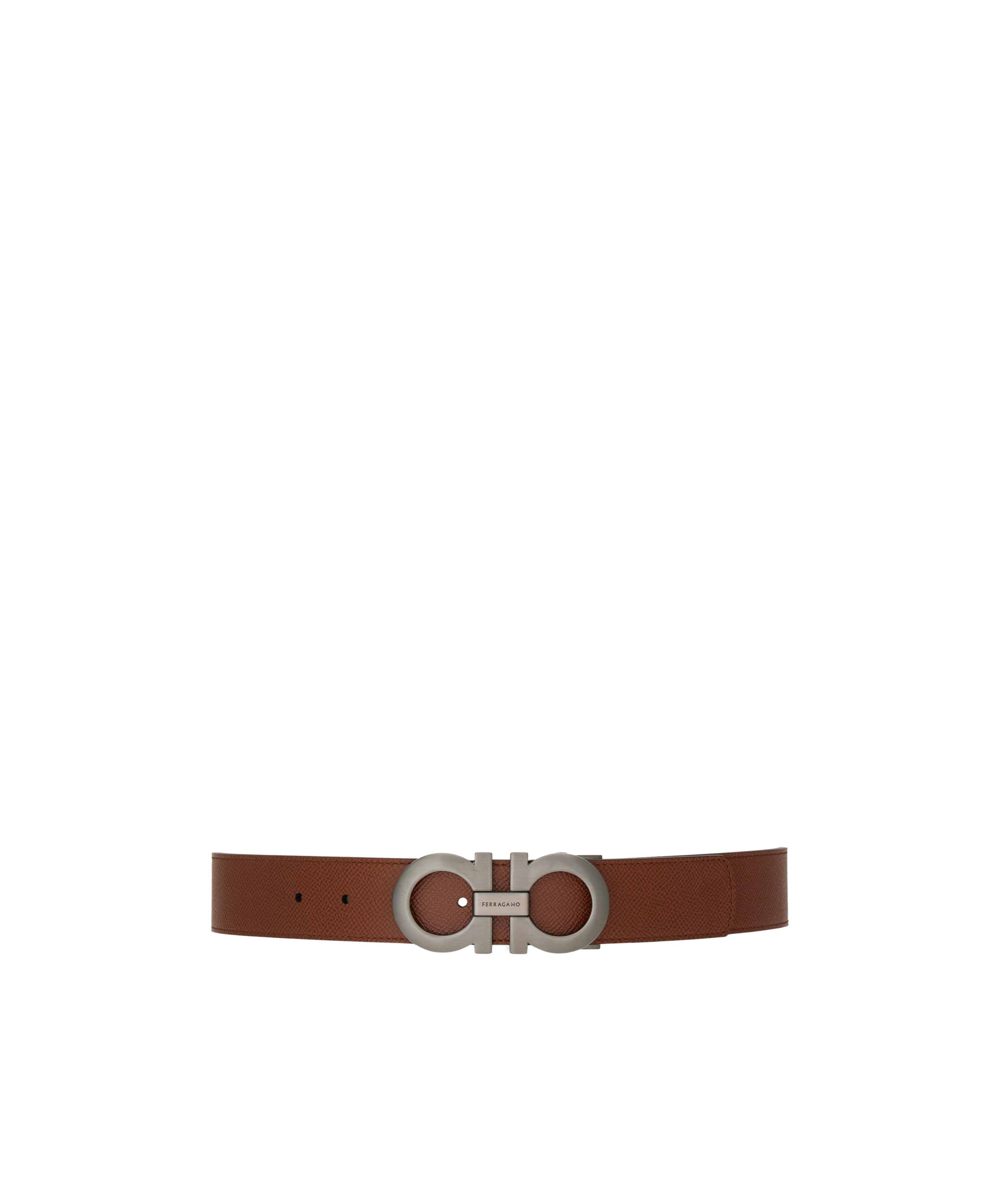 Ferragamo Gancini Leather Belt In Black