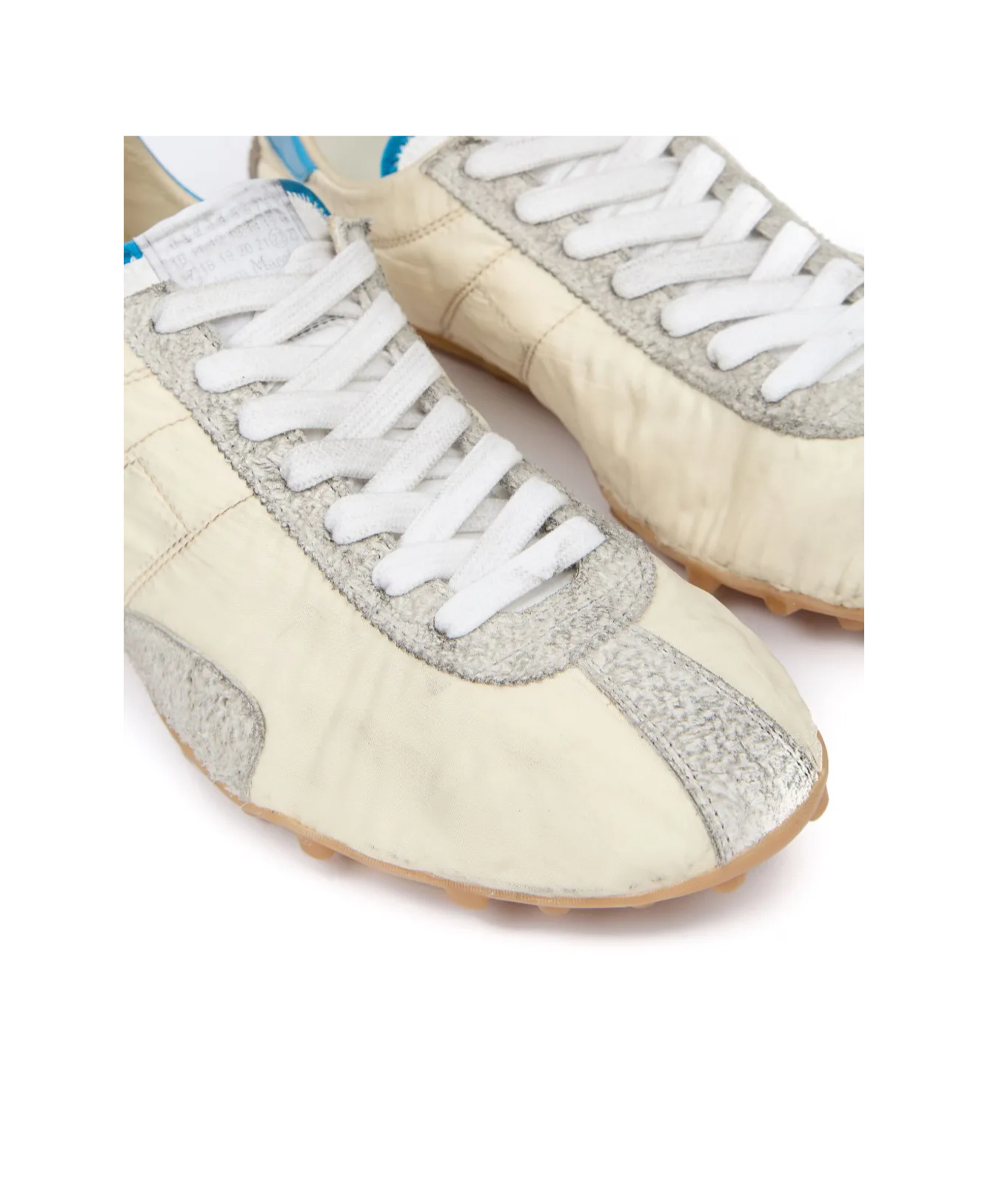Maison Margiela Sprinters Low Top Sneakers With Dirty Effect In White