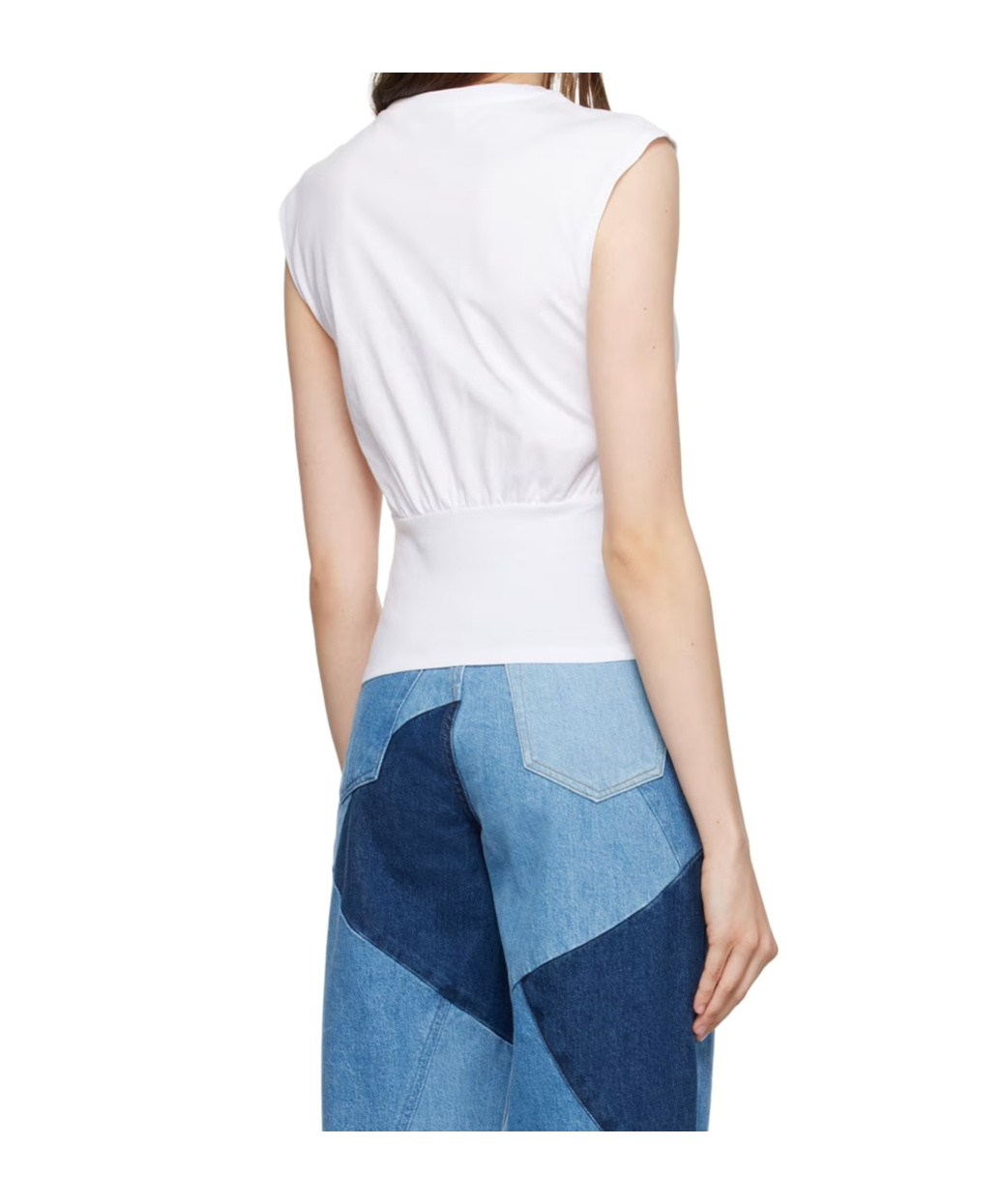 Frame Gathered Detail Vest In White