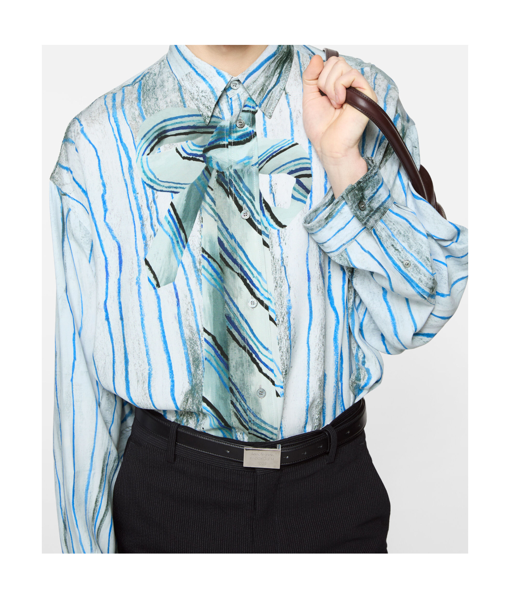Acne Studios Printed Button-down Shirt In Blue
