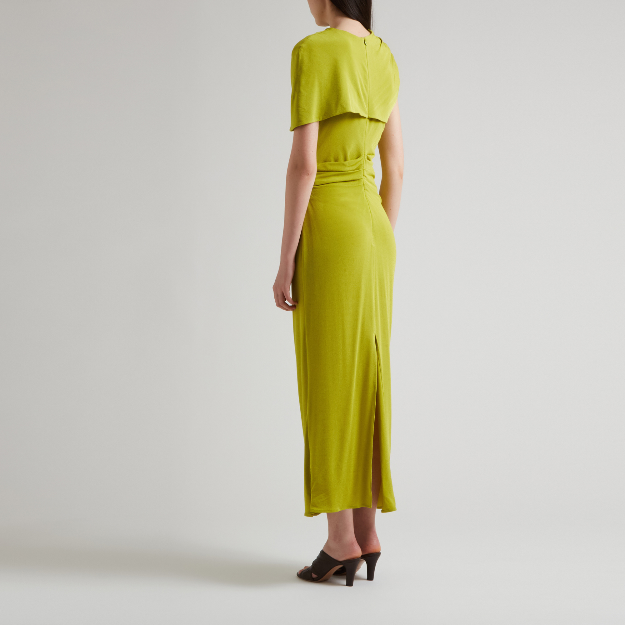 Magda Butrym Draped Cowl-neck Dress In Green